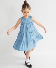 サックスブルー」に該当するワンピース（ティアード