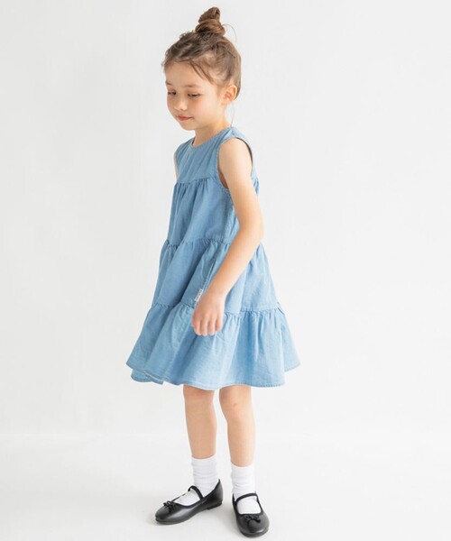 EDWIN（エドウィン）の「【Ou? by EDWIN】デニムティアードワンピース（ワンピース・キッズ・サックスブルー・100/90/110/130/120/150/140）」の5枚目の写真