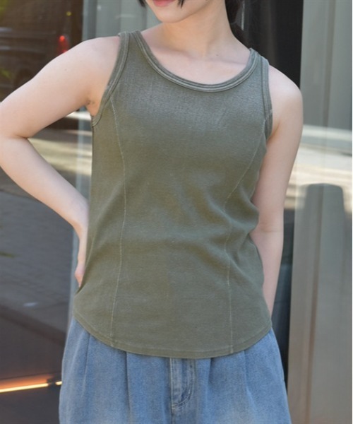 axes femme（アクシーズファム）の「ヴィンテージカラープルオーバー（タンクトップ・レディース・ブルー/カーキ/ブラック・FREE）」の2枚目の写真