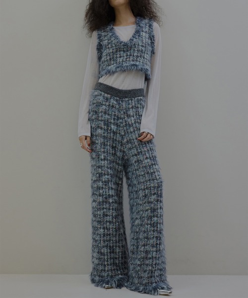 セール】TWEED FRINGE KNIT PANTS（その他パンツ）｜Ameri（アメリ）の