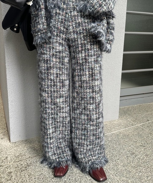 TWEED FRINGE KNIT PANTS（その他パンツ）｜Ameri（アメリ）の