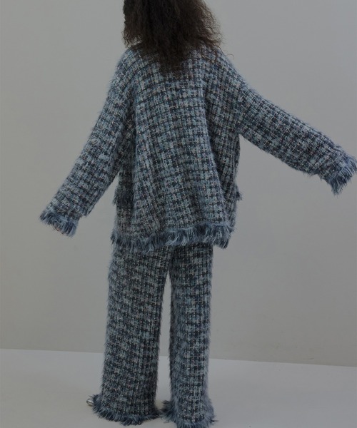 Ameri VINTAGE★TWEED FRINGE KNIT PANTS TWEED FRINGE KNIT PANTS