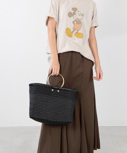 SANRAMI（サンラミ）の「SANRAMI 25SS別注メタルハンドルトート（かごバッグ・レディース・ブラック・FREE）」の7枚目の写真