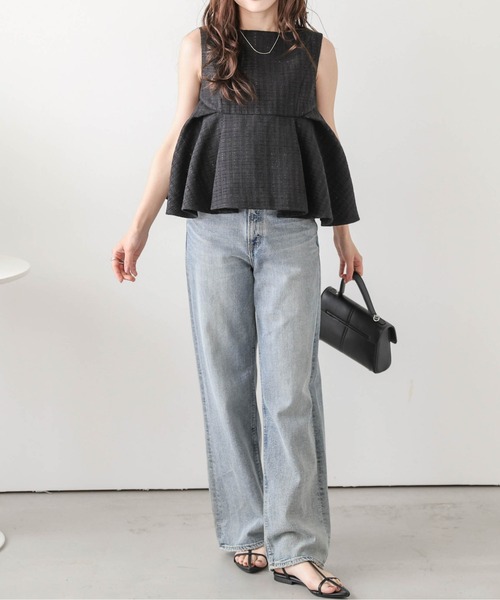 Lajour（ラジュール）の「【日本製】ツイード ラメ ペプラム トップス（Tシャツ/カットソー・レディース・オフホワイト/ブラック・フリー）」の11枚目の写真