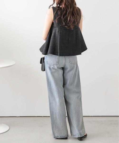 Lajour（ラジュール）の「【日本製】ツイード ラメ ペプラム トップス（Tシャツ/カットソー・レディース・オフホワイト/ブラック・フリー）」の13枚目の写真