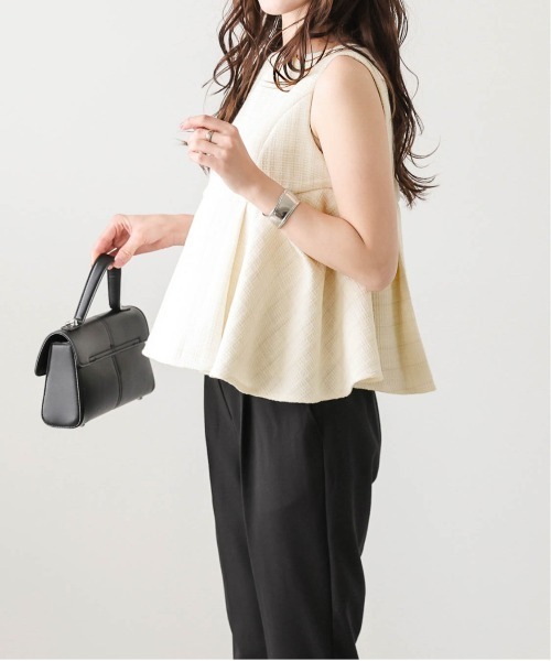 Lajour（ラジュール）の「【日本製】ツイード ラメ ペプラム トップス（Tシャツ/カットソー・レディース・オフホワイト/ブラック・フリー）」の17枚目の写真
