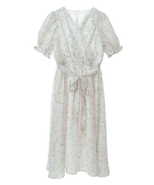 Areeam(アリーム)の「ボタニカルフラワーカシュクールワンピース(ワンピース・レディース・オフホワイト・FREE)」の2枚目の写真