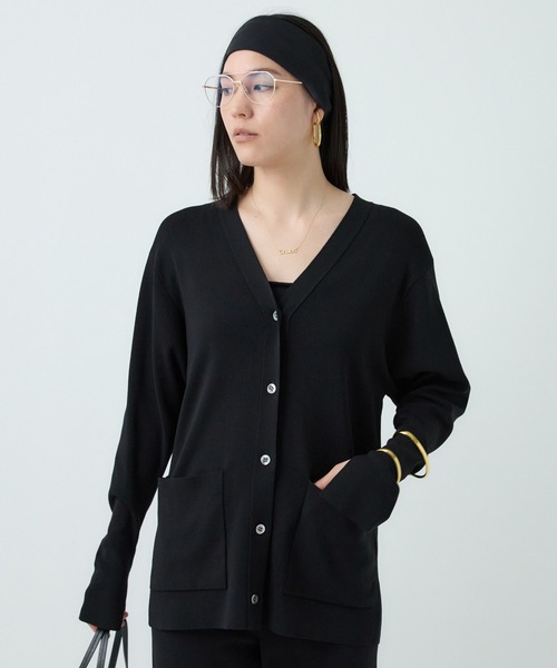Chaos(カオス)の「Chaos(カオス)/シルクコンロアカーデ 【セットアップ可】(カーディガン/ボレロ・レディース・ブラック/ライトグレー/ダークブラウン系・FREE)」の13枚目の写真