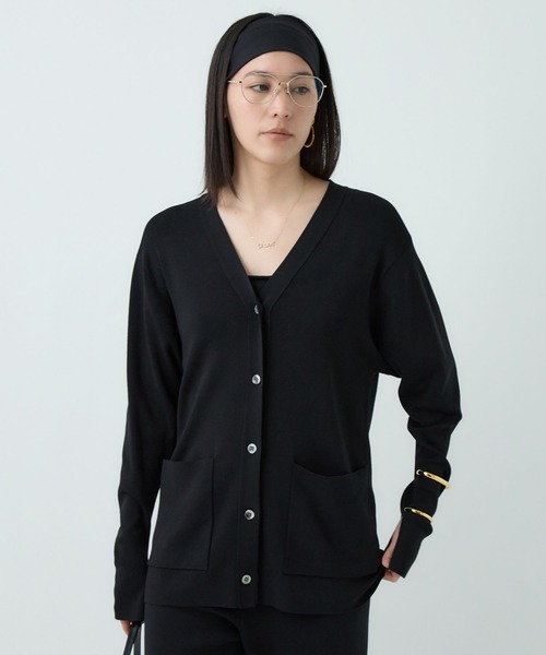 Chaos(カオス)の「Chaos(カオス)/シルクコンロアカーデ 【セットアップ可】(カーディガン/ボレロ・レディース・ブラック/ライトグレー/ダークブラウン系・FREE)」の12枚目の写真
