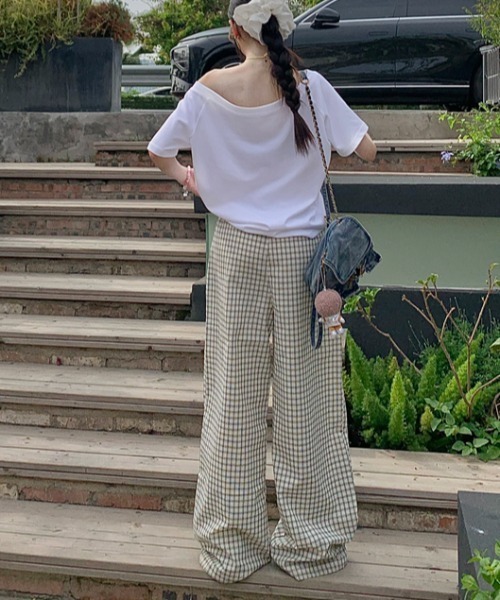 Vipoa(ヴィポア)の「check easy pants(その他パンツ・レディース・ネイビー/ブルー/アイボリー・FREE)」の9枚目の写真