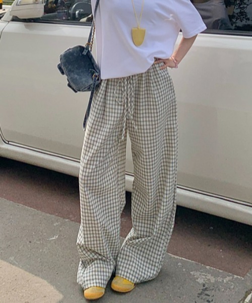 Vipoa(ヴィポア)の「check easy pants(その他パンツ・レディース・ネイビー/ブルー/アイボリー・FREE)」の11枚目の写真