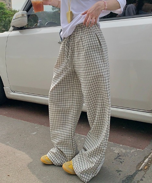Vipoa(ヴィポア)の「check easy pants(その他パンツ・レディース・ネイビー/ブルー/アイボリー・FREE)」の12枚目の写真
