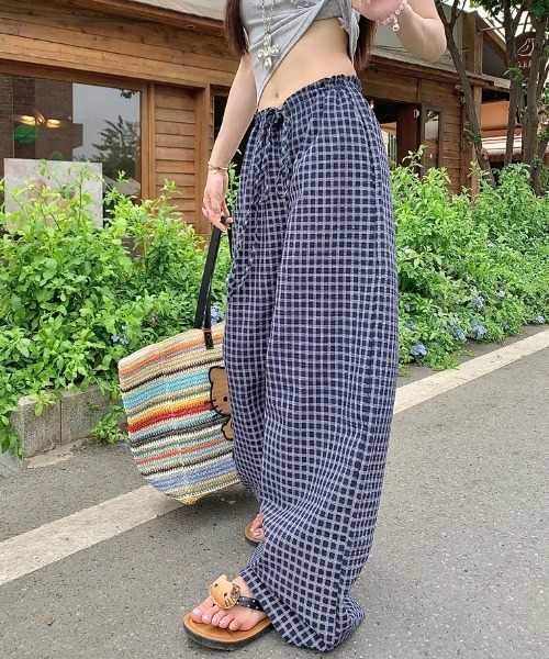 Vipoa(ヴィポア)の「check easy pants(その他パンツ・レディース・ネイビー/ブルー/アイボリー・FREE)」の16枚目の写真