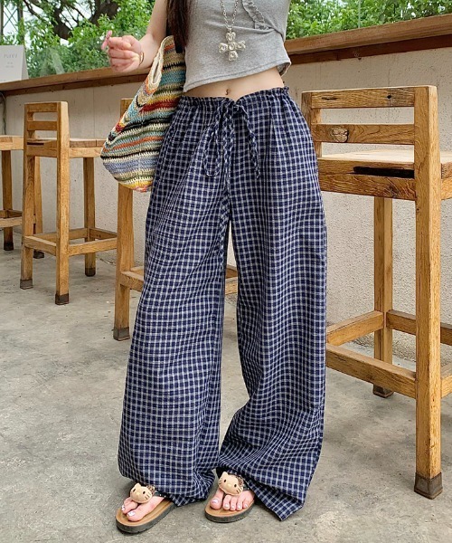 Vipoa(ヴィポア)の「check easy pants(その他パンツ・レディース・ネイビー/ブルー/アイボリー・FREE)」の19枚目の写真