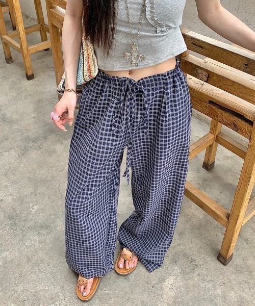 Vipoa(ヴィポア)の「check easy pants(その他パンツ・レディース・ネイビー/ブルー/アイボリー・FREE)」の20枚目の写真