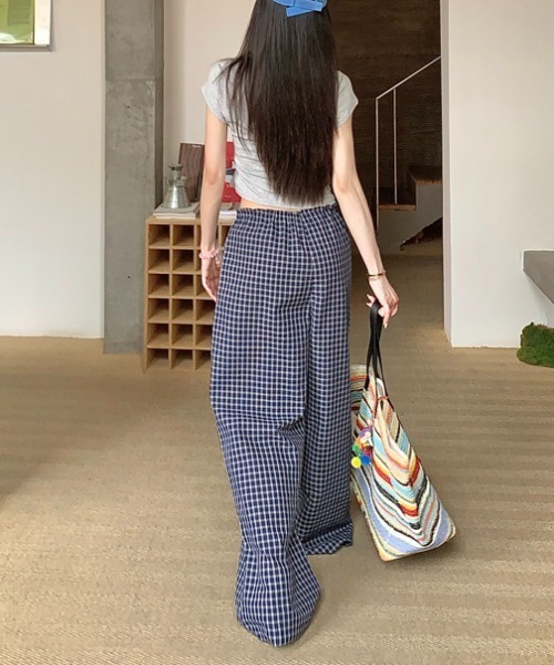 Vipoa(ヴィポア)の「check easy pants(その他パンツ・レディース・ネイビー/ブルー/アイボリー・FREE)」の21枚目の写真