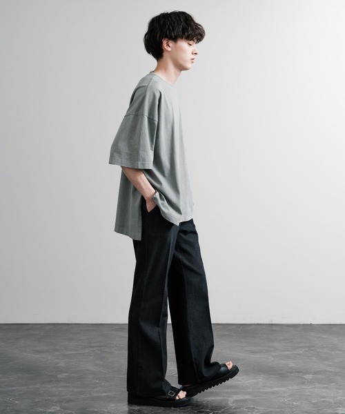 Audience（オーディエンス）の「Audience オーディエンス ピグメントUSAコットン16/-天竺8.45オンス胸ポケット付きサイドスリットボクシーAラインビッグTシャツ AUD6626（Tシャツ/カットソー・メンズ・ネイビー/オリーブ/グレー/スミクロ/ブラック・M/L）」の17枚目の写真