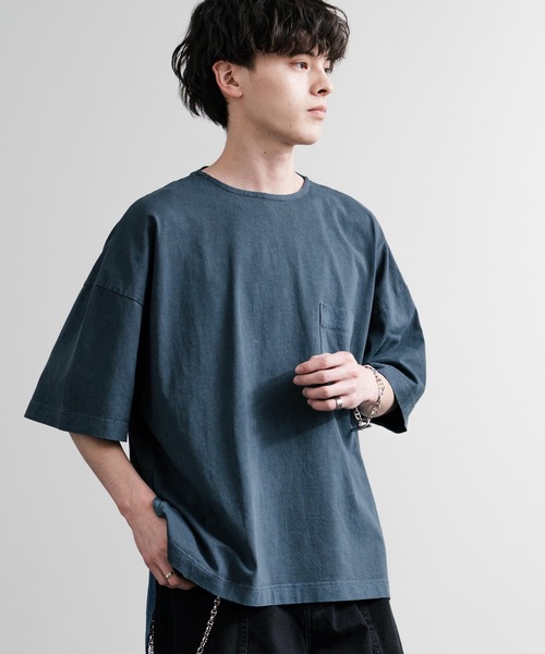 Audience（オーディエンス）の「Audience オーディエンス ピグメントUSAコットン16/-天竺8.45オンス胸ポケット付きサイドスリットボクシーAラインビッグTシャツ AUD6626（Tシャツ/カットソー・メンズ・ネイビー/オリーブ/グレー/スミクロ/ブラック・M/L）」の22枚目の写真