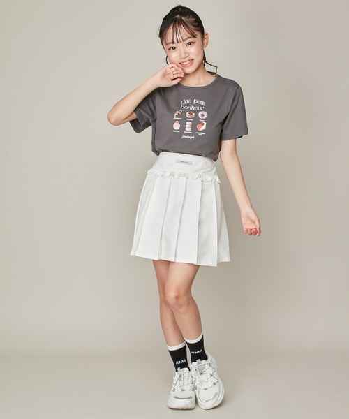 JENNI love（ジェニィラブ）の「【ひんやり素材・UVカット】接触冷感スイーツプリントT（Tシャツ/カットソー・キッズ・チャコールグレー/ピンク/オフホワイト・140cm/130cm/160cm/150cm）」の6枚目の写真