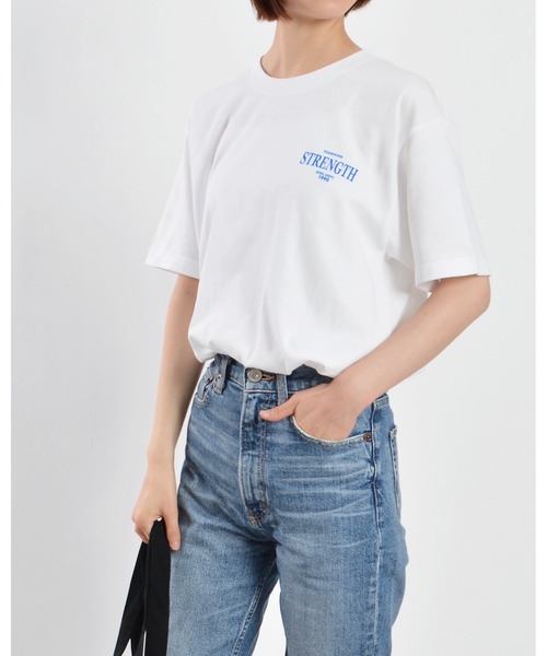MODISH GAZE(モディシュガゼ)の「【MODISH GAZE】 STRENGTHオーバルロゴTシャツ 半袖(Tシャツ/カットソー・メンズ・ブラック/オレンジ/ホワイト/ピンク・MEDIUM/LARGE/X-LARGE)」の15枚目の写真