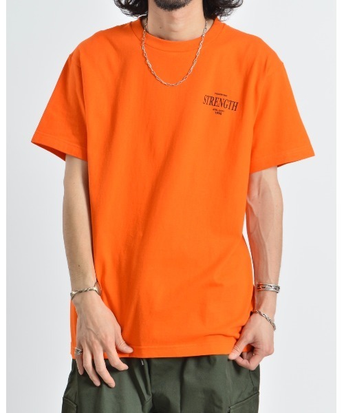 MODISH GAZE(モディシュガゼ)の「【MODISH GAZE】 STRENGTHオーバルロゴTシャツ 半袖(Tシャツ/カットソー・メンズ・ブラック/オレンジ/ホワイト/ピンク・MEDIUM/LARGE/X-LARGE)」の9枚目の写真
