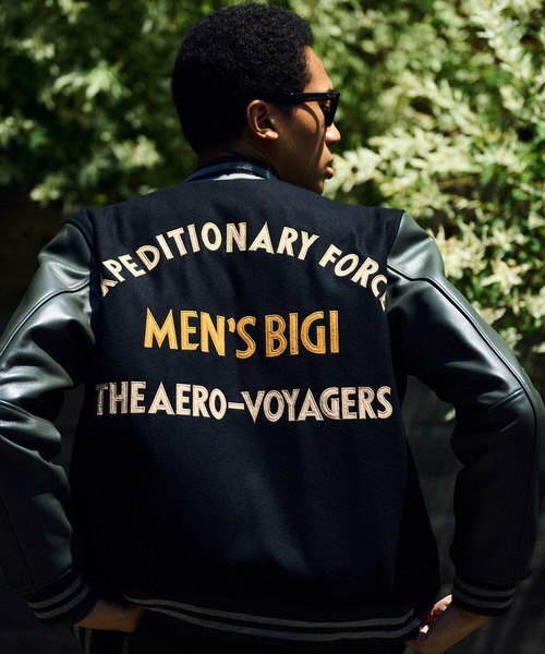 Men's Bigi スタジャン ブラック/ホワイト 伝説のスタジャン復活】MEN'S BIGI（メンズビギ）45周年記念