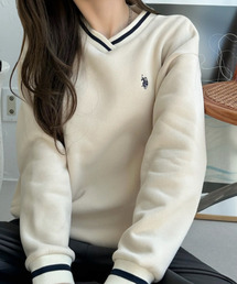 【U.S. POLO ASSN】リブライン Vネック スウェット
