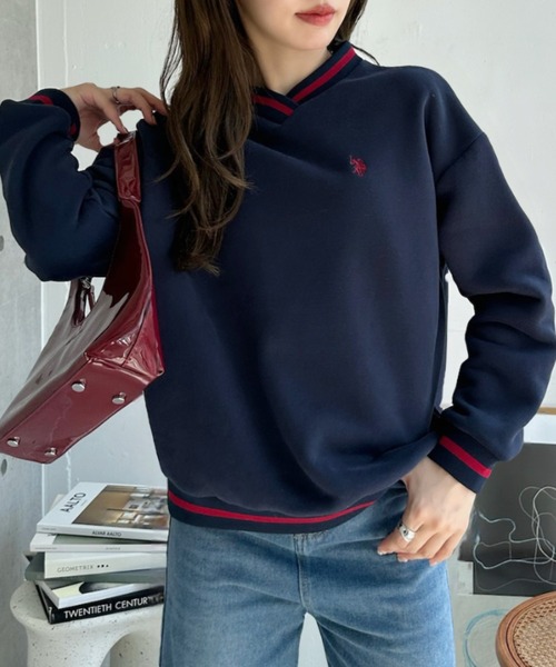 U.S. POLO ASSN.(ユーエスポロアッスン)の「【U.S. POLO ASSN】リブライン Vネック スウェット(スウェット・レディース・アイボリー/スミクロ/ネイビー・M/L)」の17枚目の写真