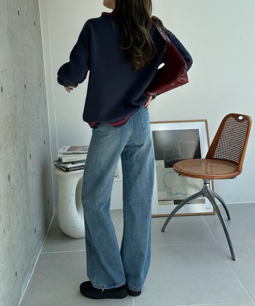 U.S. POLO ASSN.(ユーエスポロアッスン)の「【U.S. POLO ASSN】リブライン Vネック スウェット(スウェット・レディース・アイボリー/スミクロ/ネイビー・M/L)」の21枚目の写真