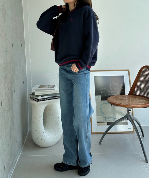 U.S. POLO ASSN.(ユーエスポロアッスン)の「【U.S. POLO ASSN】リブライン Vネック スウェット(スウェット・レディース・アイボリー/スミクロ/ネイビー・M/L)」の22枚目の写真