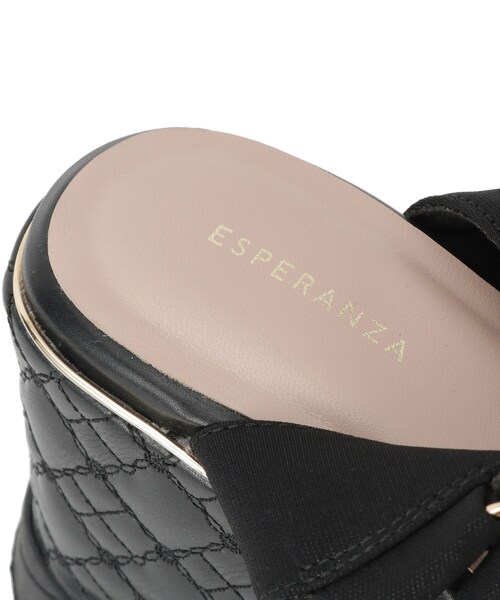 ESPERANZA(エスペランサ)の「キルティングウェッジソールスポサン(サンダル・レディース・アイボリー系8/ブラック系8・LL/S/M/L)」の10枚目の写真