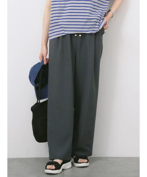 Samansa Mos2 blue（サマンサモスモスブルー）の「リネンタッチイージーパンツ（その他パンツ・レディース・オレンジ/カーキ/チャコールグレー・F）」の4枚目の写真