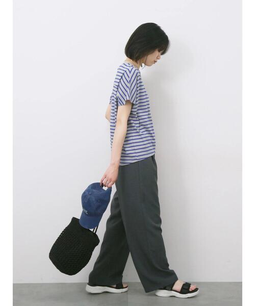 Samansa Mos2 blue（サマンサモスモスブルー）の「リネンタッチイージーパンツ（その他パンツ・レディース・オレンジ/カーキ/チャコールグレー・F）」の11枚目の写真