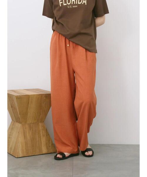 Samansa Mos2 blue（サマンサモスモスブルー）の「リネンタッチイージーパンツ（その他パンツ・レディース・オレンジ/カーキ/チャコールグレー・F）」の13枚目の写真