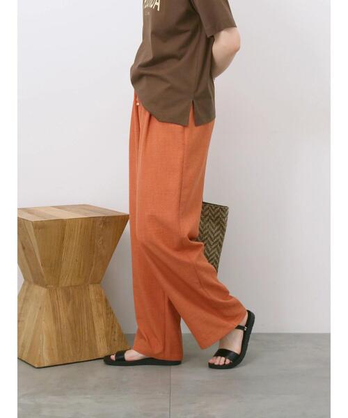 Samansa Mos2 blue（サマンサモスモスブルー）の「リネンタッチイージーパンツ（その他パンツ・レディース・オレンジ/カーキ/チャコールグレー・F）」の15枚目の写真