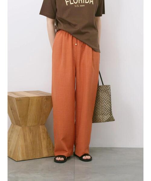 Samansa Mos2 blue（サマンサモスモスブルー）の「リネンタッチイージーパンツ（その他パンツ・レディース・オレンジ/カーキ/チャコールグレー・F）」の16枚目の写真