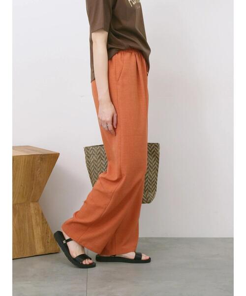 Samansa Mos2 blue（サマンサモスモスブルー）の「リネンタッチイージーパンツ（その他パンツ・レディース・オレンジ/カーキ/チャコールグレー・F）」の17枚目の写真