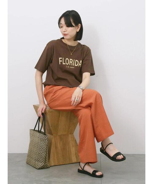 Samansa Mos2 blue（サマンサモスモスブルー）の「リネンタッチイージーパンツ（その他パンツ・レディース・オレンジ/カーキ/チャコールグレー・F）」の20枚目の写真