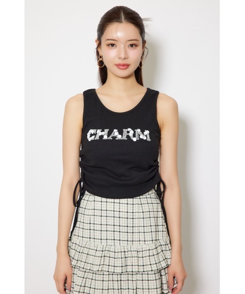rienda（リエンダ）の「ビジュードロストタンクトップス 夏服 ノースリーブトップス（Tシャツ/カットソー・レディース・レッド/ホワイト/ブラック・FREE）」の21枚目の写真