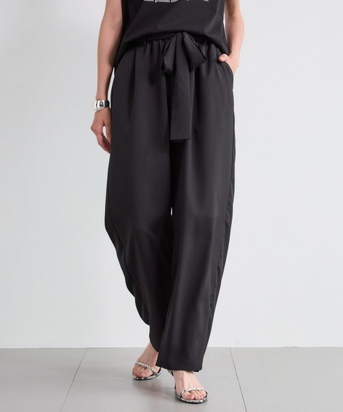 BARNYARDSTORM(バンヤードストーム)の「BARNYARDSTORM / セミテーパードトロミパンツ<セットアップ対応>(その他パンツ・レディース・レオパード/ブラック・M/S)」の3枚目の写真