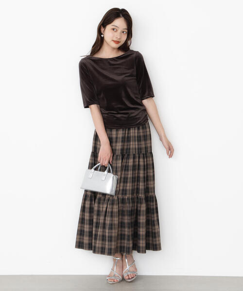 PROPORTION BODY DRESSING(プロポーションボディドレッシング)の「チェック柄ティアードスカート / 1215220800(スカート・レディース・ベージュ/ブラウン・MEDIUM/P/S)」の10枚目の写真