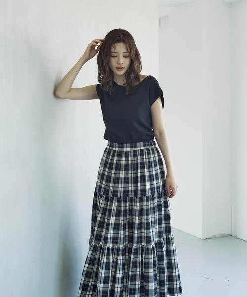 セール】チェック柄ティアードスカート / 1215220800（スカート