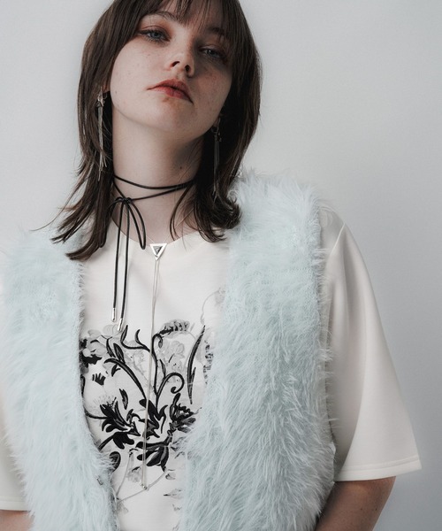 HARE（ハレ）の「ロングシャギージレ(HARE)（カーディガン/ボレロ・レディース・ミント/ライトグレー・FREE）」の18枚目の写真