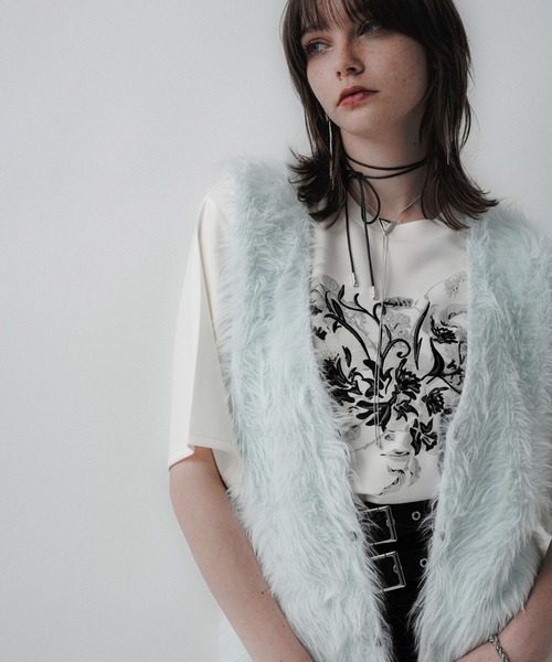 HARE（ハレ）の「ロングシャギージレ(HARE)（カーディガン/ボレロ・レディース・ミント/ライトグレー・FREE）」の19枚目の写真