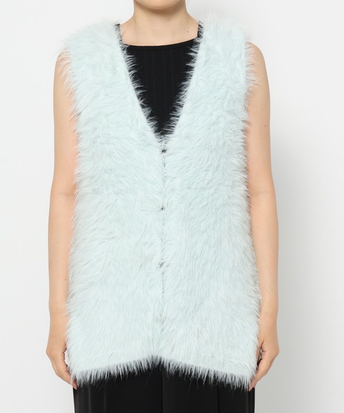 HARE（ハレ）の「ロングシャギージレ(HARE)（カーディガン/ボレロ・レディース・ミント/ライトグレー・FREE）」の20枚目の写真