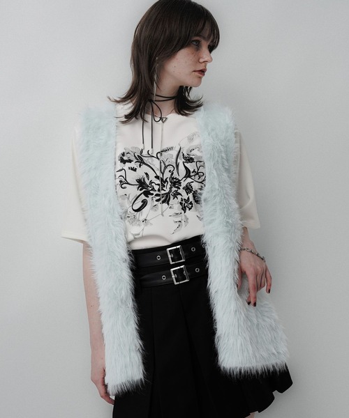 HARE（ハレ）の「ロングシャギージレ(HARE)（カーディガン/ボレロ・レディース・ミント/ライトグレー・FREE）」の13枚目の写真