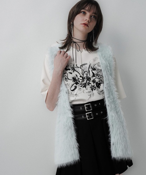 HARE（ハレ）の「ロングシャギージレ(HARE)（カーディガン/ボレロ・レディース・ミント/ライトグレー・FREE）」の15枚目の写真