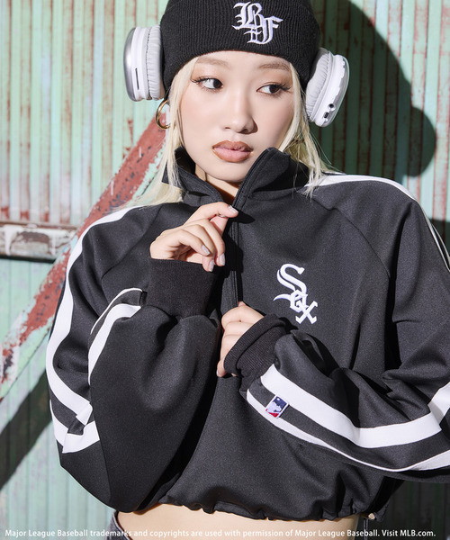セール】【MLB】ハーフZIPトラックトップス（Tシャツ/カットソー