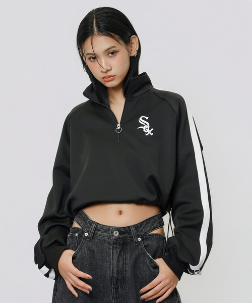 BACK TO THE FIELD（バック トゥー ザ フィールド）の「【MLB】ハーフZIPトラックトップス（Tシャツ/カットソー・レディース・ブラック/ブルー/ホワイト・FREE）」の10枚目の写真