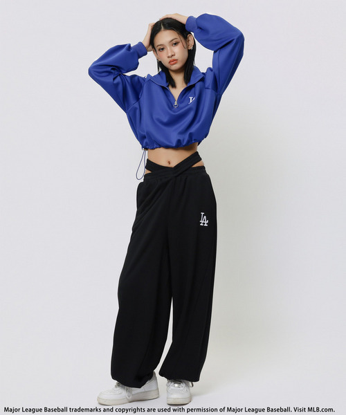 BACK TO THE FIELD（バック トゥー ザ フィールド）の「【MLB】ハーフZIPトラックトップス（Tシャツ/カットソー・レディース・ブラック/ブルー/ホワイト・FREE）」の12枚目の写真